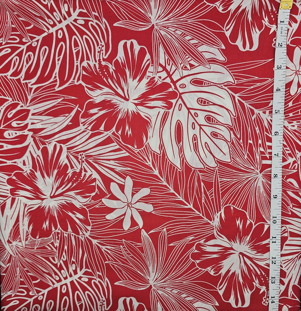 Hibiscus leaves - red - cotton
