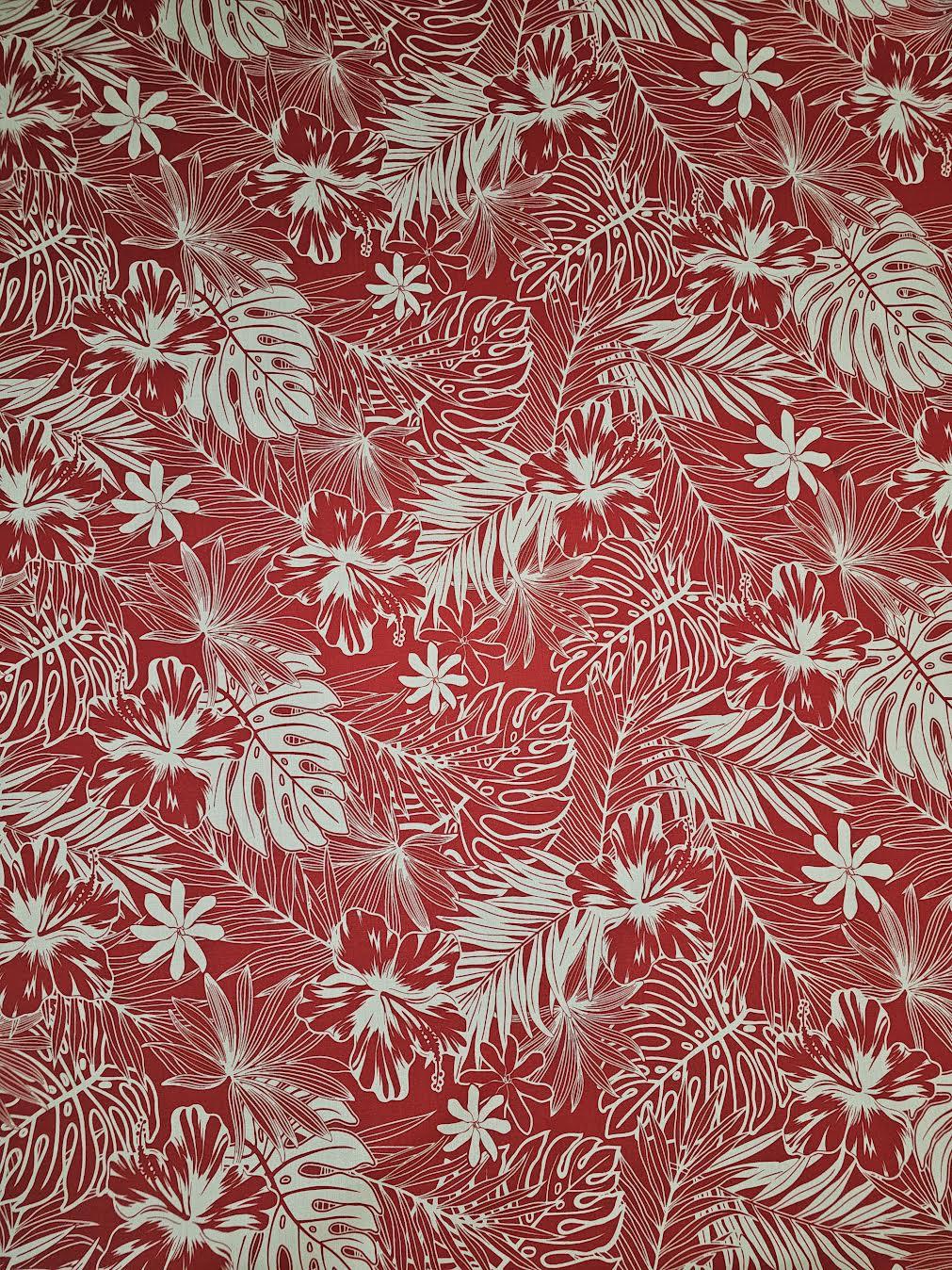 Hibiscus leaves - red - cotton