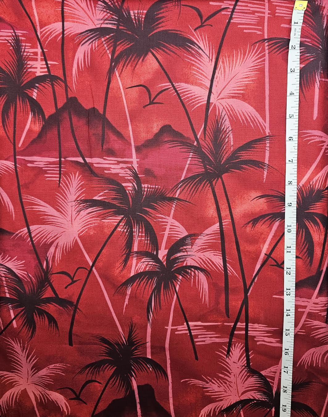 Island Sunset Palm - red - cotton