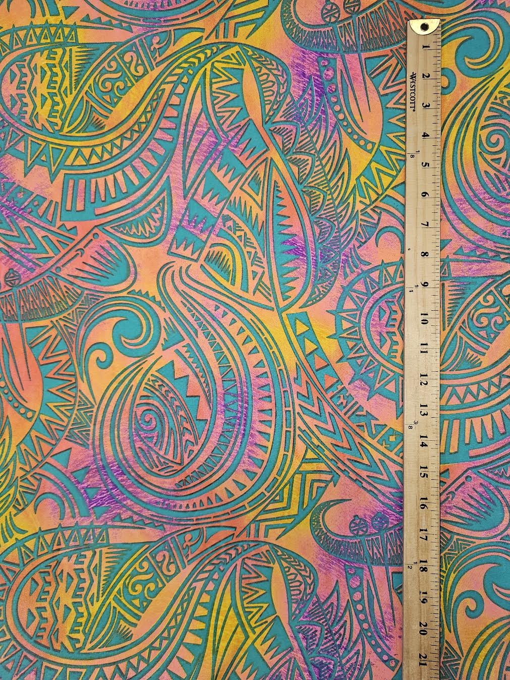 Sherbet tribal swirl - multi color - poly cotton