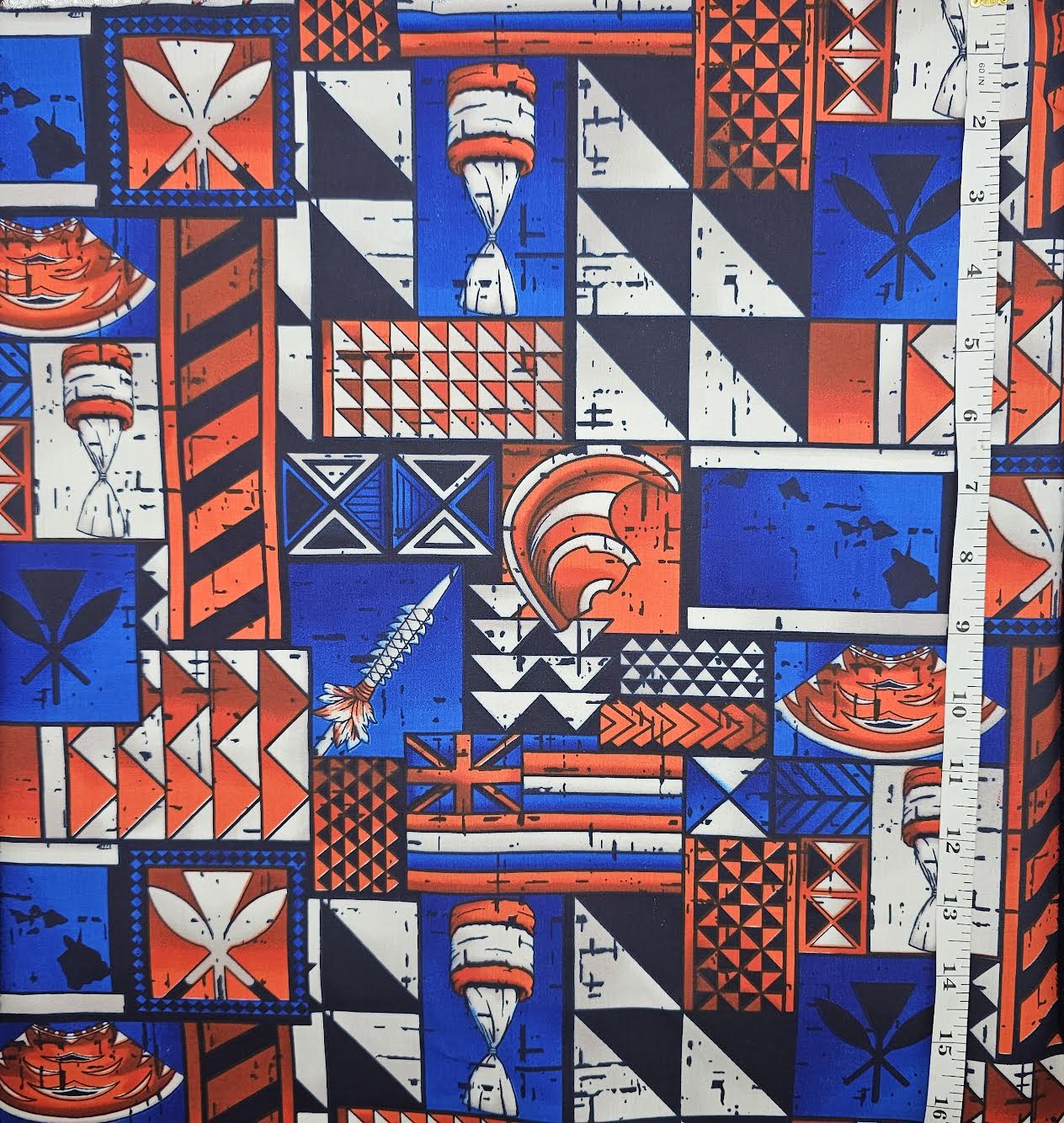 Hawaiian - red white blue - cotton