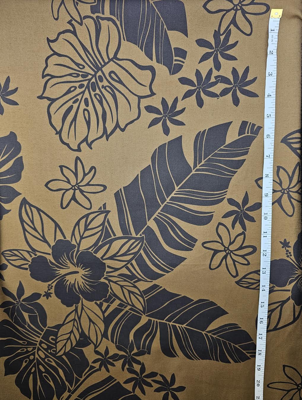 Tropical Floral - black brown - cotton