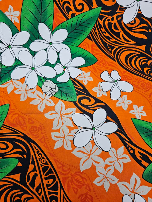 Plumeria cluster tribal - cotton