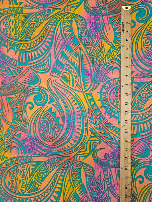 Sherbet tribal swirl - multi color - poly cotton