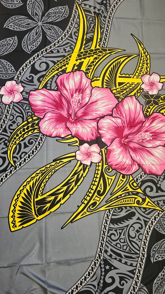 Hibiscus & Tribal Print Sarong / Pareu